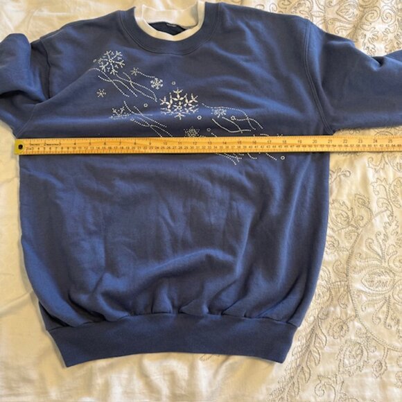 Vtg Womens Small Purple Tree Sweatshirt Bejeweled Grandma Holiday Christmas - Picture 6 of 11